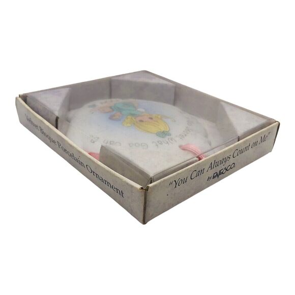 VTG 1994 Precious Moments What God Can Do Ornament Girl Blonde Peals Ocean Beach - Picture 4 of 6